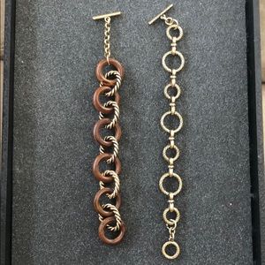 Set of 2 lia sophia gold chain bracelets